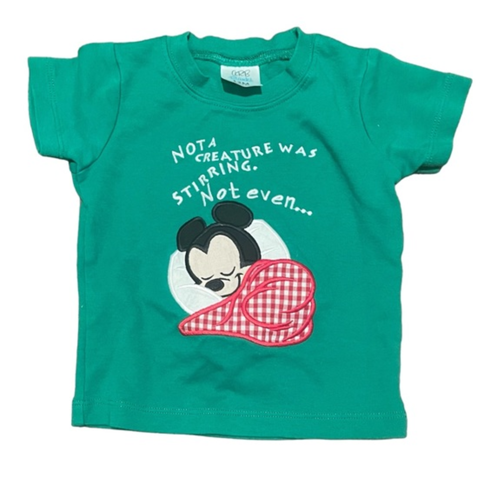 Disney Mickey Christmas Custom  Embroidered‎ Toddler Shirt 12 Months